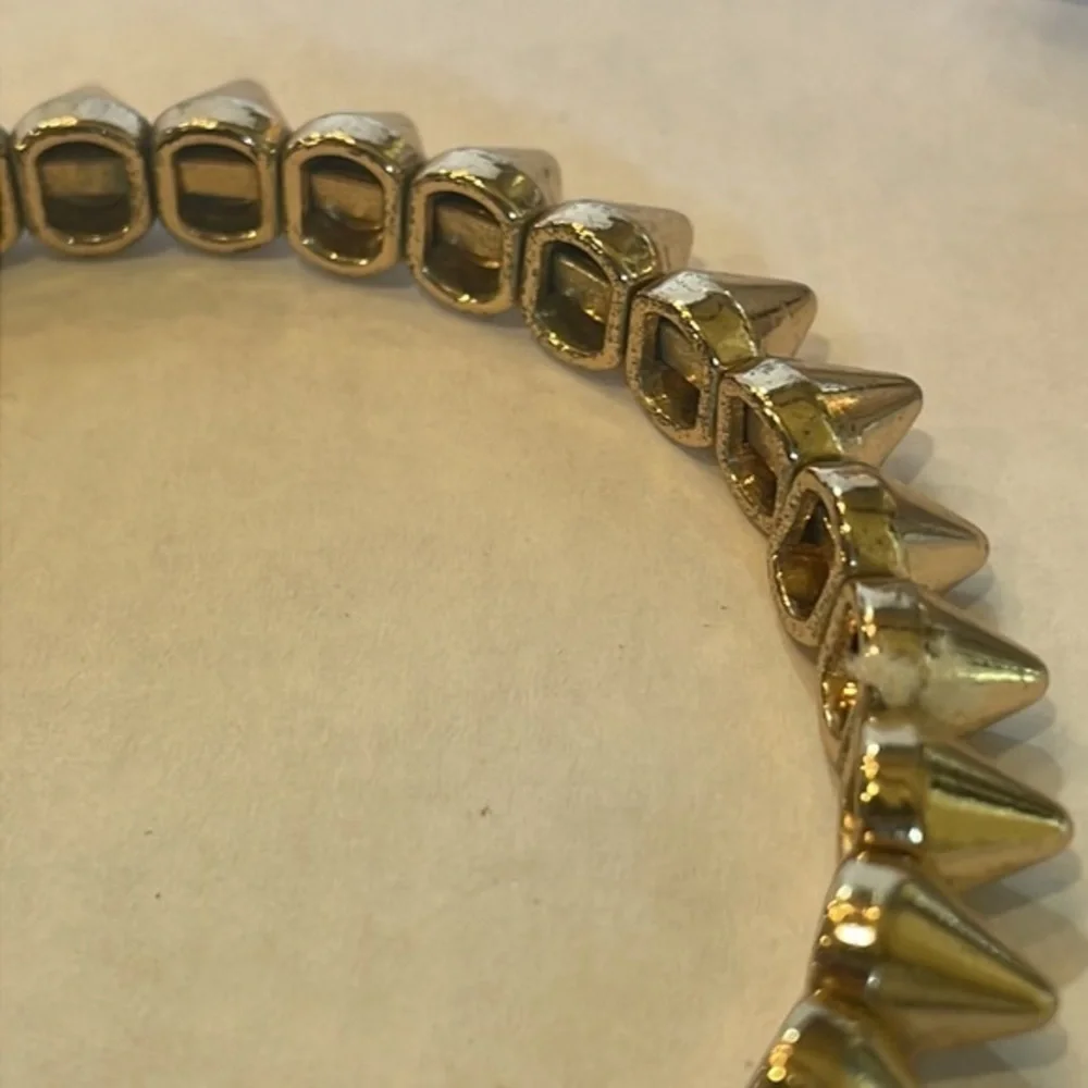 ROCKER SET OF 3 BUNDLE‎ SKULL BRACELET 2 SILVER SPIKE BRACELETS